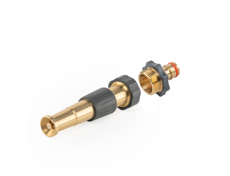 DYSZA REGULOWANA MOSIĘŻNA GW 3/4" Z PRZYŁĄCZEM NA KRAN GZ 3/4" 12,5cm BRASS SOFT