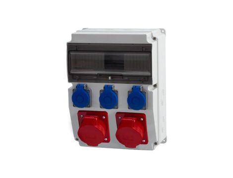 Rozdzielnica CAJA 12M - gniazda 2x16A 5p, 3x230V /12 modułów/