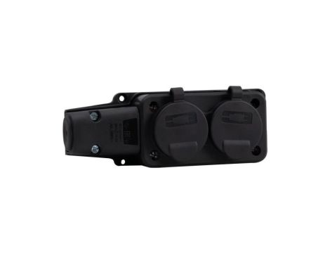 Listwa gumowa 2x230V 16A IP54 czarna