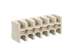 Listwa zaciskowa 6-torowa 4 mm2 z podkładką zapobiegającą przecinaniu przewodów LZ-B4/6 biały A12-0C52