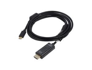 Adapter HDMI 2.0 HDMI wtyk USB C wtyk niklowany 2m czarny AK-300330-020-S