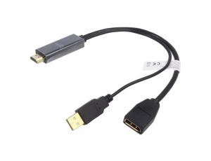 Adapter DisplayPort 1.2,HDCP 1.4,HDMI 1.4 0,2m czarny AK-330101-002-S