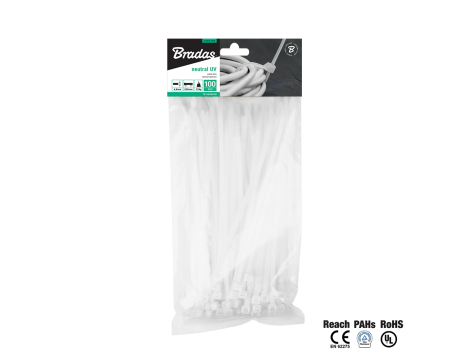 OPASKA PLASTIKOWA BIAŁA  2,5 x 160mm 100szt.