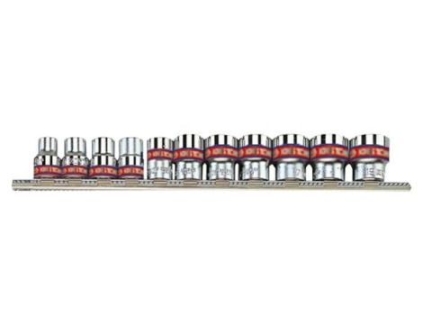 KING TONY ZESTAW NASADEK 1/4" 11cz. KRÓTKIE 12-kąt. 5/32" - 1/2", SZYNA