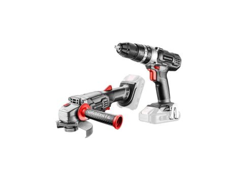 Zestaw 2 narzędzi akumulatorowych ENERGY+ 18V szlifierka i wiertarko-wkrętarka z udarem GRAPHITE