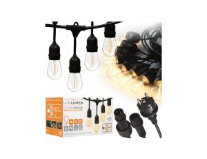 Girlanda ogrodowa 10m IP65 20xE27 LED 1W biała ciepła łańcuch świetlny