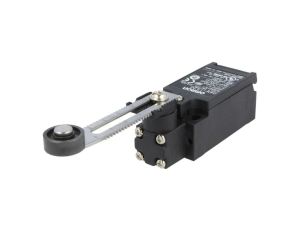 Wyłącznik krańcowy z dźwignią regulowaną o promieniu 25-89mm i rolką z tworzywa Ø17,5mm, konfiguracją wyjścia NO + NC D4N-1A2G