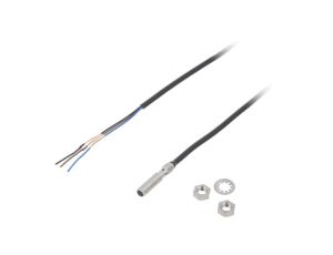 Czujnik indukcyjny o zasięgu 01,2mm, konfiguracji wyjścia PNP / NC, napięciu zasilania 1030VDC, obudowie M5 E2ES05S12WCB22M