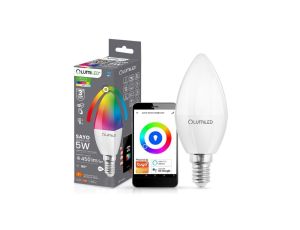 Żarówka LED E14 B35 ŚWIECZKA 5W 450lm RGB Ściemnialna CCT TUYA WiFi SMART SAYO Lumiled
