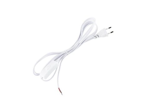 Sznur Przyłączeniowy Kabel 2.5m 2x0.5 z włącznikiem kołyskowym BIAŁY
