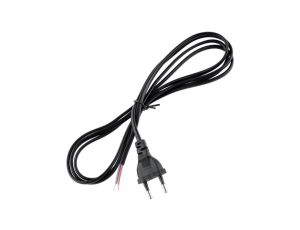 Sznur Przyłączeniowy Kabel 2m 2x 0.5 z Wtyczką CZARNY