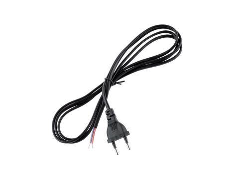 Sznur Przyłączeniowy Kabel 2m 2x 0.5 z Wtyczką CZARNY