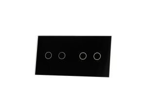 Livolo CZARNY PANEL SZKLANY 2+2 7022-62