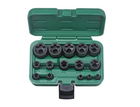 JONNESWAY KOŃCÓWKI TORX PLUS 15 elem. 1/4", 3/8", 1/2" S33H5115S
