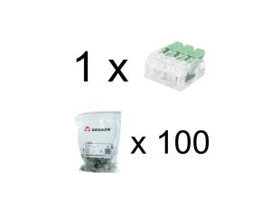 Szybkozłączka instalacyjna 3x0.2-4.0 mm VDE UL 450V 32A DGN 1 sztuka 100 sztuk, Ilość: 100 sztuk