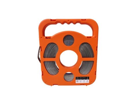 Taśma stalowa 0,7 x 19mm 30m zimnowalcowana nierdzewna gat 304 z uchwytem L-B 4906
