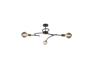 Lampa sufitowa nowoczesna 3xE27 FIORE BLACK/GOLD