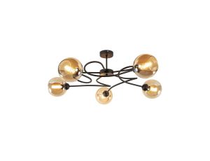 Lampa sufitowa nowoczesna 5xE27 VESPER BLACK/HONEY