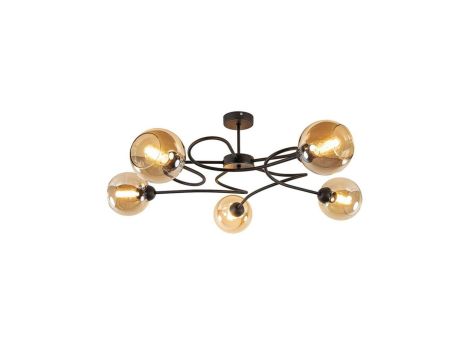Lampa sufitowa nowoczesna 5xE27 VESPER BLACK/HONEY