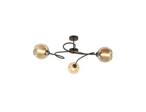 Lampa sufitowa nowoczesna 3xE27 VESPER BLACK/HONEY
