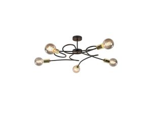 Lampa sufitowa nowoczesna 5xE27 FIORE BLACK/GOLD