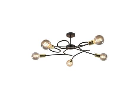 Lampa sufitowa nowoczesna 5xE27 FIORE BLACK/GOLD