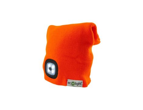 Czapka z latarką LED Pomarańczowa 1W 6500K