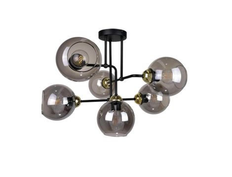 Lampa sufitowa nowoczesna 6xE27 COSMO BLACK/GOLD
