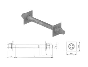 Śruba dwustronna M20, L=(230-240) mm do mocowania haków nakrętkowych oraz do zbliźniaczenia żerdzi ŻN (S3022CP1)