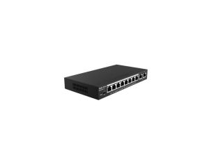 Zarządzalny Switch Reyee L2 10 portów 1Gbit + 2 porty Uplink RJ45 1Gbit 8 portów PoE/PoE+ (70W max) Metalowa Obudowa Desktop