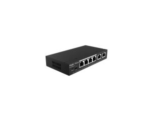 Zarządzalny Switch Reyee L2 4 porty 1Gbit + 2 porty Uplink RJ45 1Gbit 4 porty PoE/PoE+ (54W max) Metalowa Obudowa Desktop