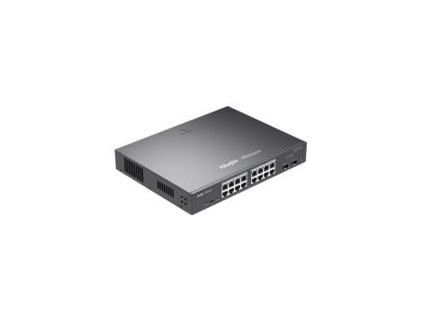 Zarządzalny Switch Reyee L2 16 portów 1Gbit + 2 porty Uplink SFP 1Gbit 16 portów PoE+ (240W max) Rack