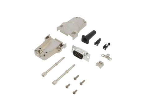 Męskie proste lutowanie na przewód D-Sub HD UNC 4-40 -PIN 15 L17DTZF09-LJS-RG+L717HDE15P