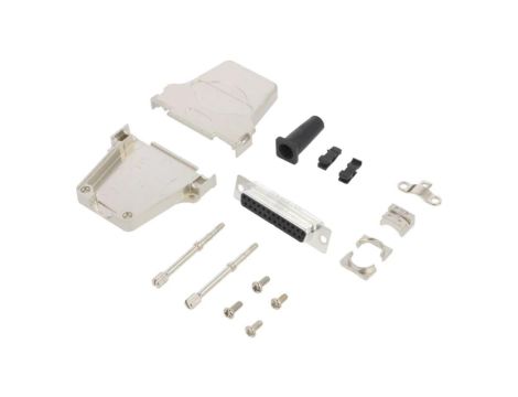 D-Sub żeńskie proste lutowanie na przewód gold flash -PIN 25 L17DTZF25-LJS-RG+L77SDB25S