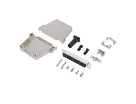 D-Sub męskie proste lutowanie na przewód gold flash -PIN 37 L17DTZF37-RG+L717SDC37P