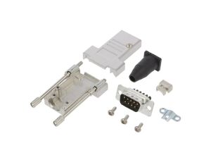 D-Sub męskie proste zacisk śrubowy na przewód UNC 4-40 -PIN 9 L17DTSL09-RG-LJS-T+L717DE09PST