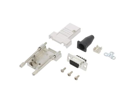 D-Sub żeńskie proste zacisk śrubowy na przewód 11,5mm -PIN 9 L17DTSL09-RG-LJS-T+L77DE09SST