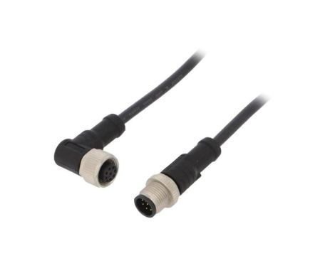 Kabel do czujników/automatyki 8-PIN M12-M12 1m wtyk wtyk M12A08ML-12AFR-SB001