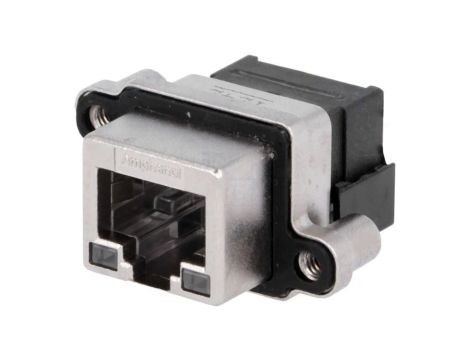 MRJ-5381-01 Gniazdo RJ45 z diodą LED UL94V-0 IP67 na panel THT UNC 4-40