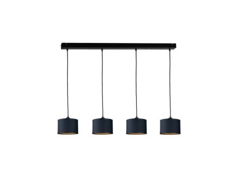 Lampa wisząca nowoczesna abażur 4xE27 FLOW BLACK