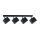 Spot nowocesny abażur 4xE27 FLOW BLACK