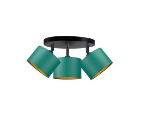 Spot nowoczesny abażur 3x E27 FLOW GREEN