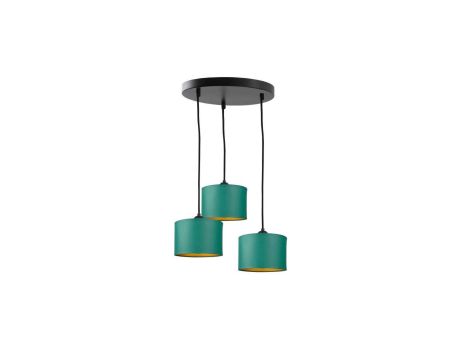 Lampa wisząca nowoczesna abażur 3x E27 FLOW GREEN