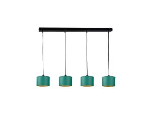 Lampa wisząca nowoczesna abażur 4xE27 FLOW GREEN