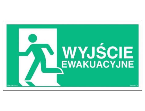 ZNAK - AC129 Wyjście ewakuacyjne w prawo 100 x 50 cm KS - Folia podłogowa foto.