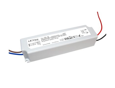 Zasilacz do taśm LED line PRIME 75-12 wodoszczelny IP67 12V 75W 5 lat gwar.