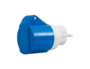 Adapter kempingowy wtyk 230V Uni-schuko, gniazdo 16A 3p przemysłowe IP44