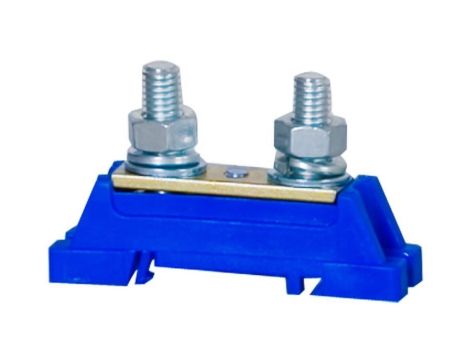 Zacisk ochronny oczkowy 2xM8 - niebieski