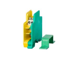 Blok rozdzielczy jednobiegunowy 60A - korpus żółto/zielony