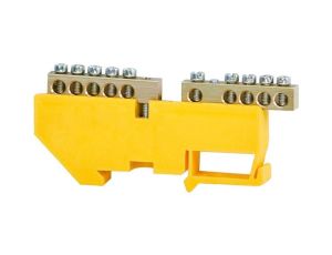 Listwa ochronna 2x5-modułowa 2x5x16mm2 wysoka podstawa - żółta